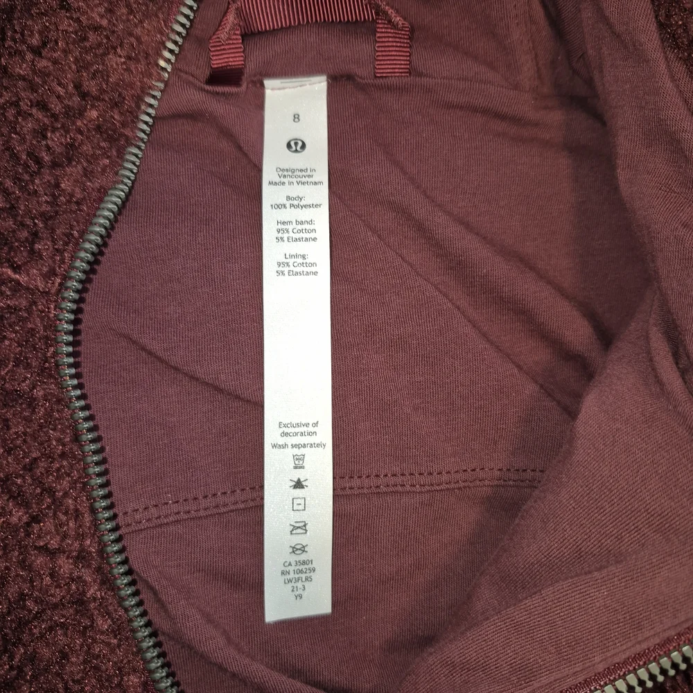 Lululemon Textured Fleece 1/2 Zip Red Merlot - Picture 5 of 7